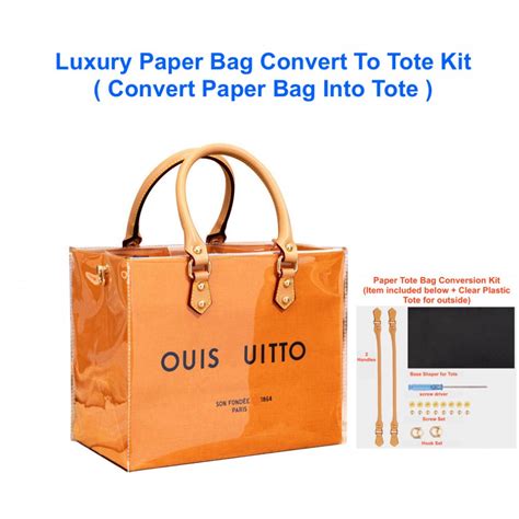 convert lv shopping paper bag into tote|make shopping bags into handbags.